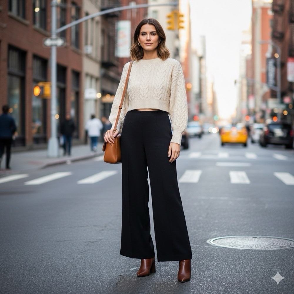 Jesus Del Pozo‎ Black Draped Straight Leg Pants Size 8 Euro 38 Dress Pants Chic